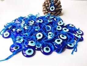 img 1 attached to 🔵 Bion Evil Eye Beads: Small Blue Set of Six - Protective Talisman Charm (3.5 cm)