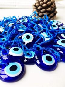 img 2 attached to 🔵 Bion Evil Eye Beads: Small Blue Set of Six - Protective Talisman Charm (3.5 cm)