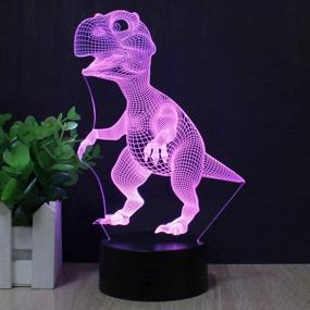 img 3 attached to 🦖 Tiscen 3D Dinosaur Night Light - LED Table Lamp, 7 Colors USB Charge Nightlights for Kids Bedroom, Home Decoration - Perfect for Christmas, Halloween, Birthday Gift