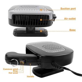 img 1 attached to 🔥 Portable Car Heater Fan, 12V 150W with Air Purification 2-in-1 Fast Heating &amp; Cooling, Cigarette Lighter Plug-in, Grey Car Defroster