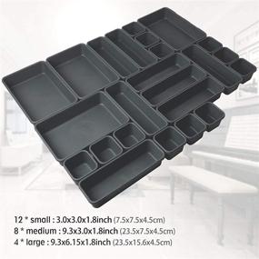 img 3 attached to 🗄️ Ideal Storage Solution: Interlocking Desk Drawer Organizer Tray - 24 PCS Dividers for Office, Kitchen, and Bathroom