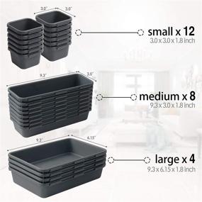 img 2 attached to 🗄️ Ideal Storage Solution: Interlocking Desk Drawer Organizer Tray - 24 PCS Dividers for Office, Kitchen, and Bathroom
