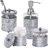 🏡 enhance your bathroom with autumn alley rustic farmhouse glass and galvanized accessories set - complete 4 pcs collection for a charming farmhouse bathroom decor logo