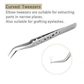 img 3 attached to 🔧 OBEYA Professional Stainless Steel Precision Volume and Individual Eyelash Extension Tweezers Set - 9-Hole Straight and Curved Pointed Tweezers for Optimal Eyelash Extension Supplies Tool