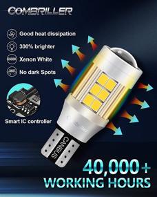img 1 attached to 💡 Combriller 912 921 LED Bulb: Super Bright 3600 Lumens Backup Reverse Light Bulbs for Pickup Trucks and Cargo Lights, Canbus Error Free