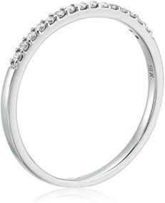 img 1 attached to 💍 10K White Gold Prong-Set Round Diamond Wedding Band - Vir Jewels Petite 1/8 cttw