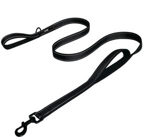 img 4 attached to 6ft Dog Leash with Padded Traffic Handle - Heavy-Duty Nylon Lead 🐾 for Training Control - Dual Handle Reflective Leash for Large and Medium Dogs (Black)