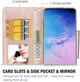 img 2 attached to 📱 ProCase Galaxy S10 Plus Wallet Case: Flip Fold Kickstand, Card Holders, Mirror – Black