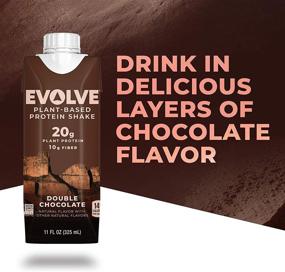 img 3 attached to 🌱 Evolve Double Chocolate Plant-Based Protein Shake - 20g Vegan Protein, Dairy-Free, No Artificial Sweeteners, Non-GMO, 10g Fiber, 11oz (12 Pack, Formula May Vary)