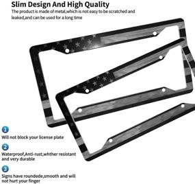 img 1 attached to American Flag License Plate Frame Exterior Accessories for License Plate Covers & Frames