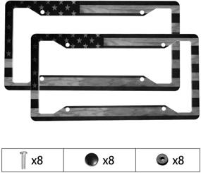 img 4 attached to American Flag License Plate Frame Exterior Accessories for License Plate Covers & Frames