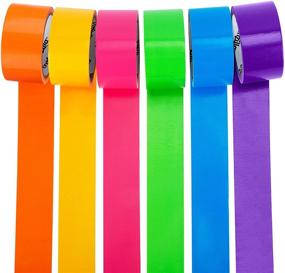 img 2 attached to 🌈 Рулон многоцветной изоленты Craftzilla Rainbow - 6 ярких цветов - 10 ярдов x 2 дюйма - не липнущая, легко рвущаяся и водостойкая - идеальная для художественных творений, организации и самостоятельных задач.