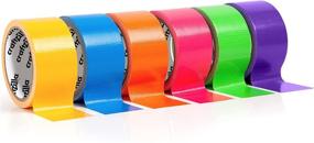 img 3 attached to 🌈 Рулон многоцветной изоленты Craftzilla Rainbow - 6 ярких цветов - 10 ярдов x 2 дюйма - не липнущая, легко рвущаяся и водостойкая - идеальная для художественных творений, организации и самостоятельных задач.