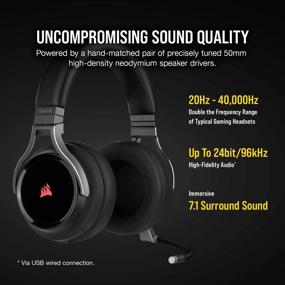 img 2 attached to 🎧 Corsair Virtuoso Wireless Gaming Headset - High-Fidelity 7.1 Surround Sound with Broadcast Quality Microphone - Memory Foam Earcups - 20 Hour Battery Life - Compatible with PC, PS5, PS4 – Carbon, Premium