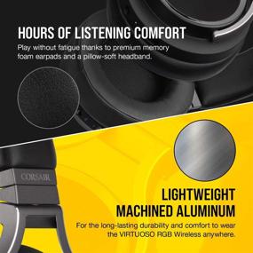 img 1 attached to 🎧 Corsair Virtuoso Wireless Gaming Headset - High-Fidelity 7.1 Surround Sound with Broadcast Quality Microphone - Memory Foam Earcups - 20 Hour Battery Life - Compatible with PC, PS5, PS4 – Carbon, Premium