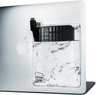 🖥️ storewise laptop organizer - sleek white marble pocket holder for external hard drive, accessories, and more! logo