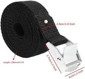 img 3 attached to 🔒 IronBuddy 6.5-Foot x 1-Inch Tie Down Straps Lashing Straps - Black Nylon Heavy Dust Cargo Tie Down Straps with Zinc Alloy Lock Buckle - Up to 600lbs - Pack of 4 (6.5ft)