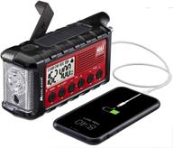 🆘 midland er310 emergency crank weather radio - reliable power, sos flashlight, dog whistle, noaa weather scan & alert (red/black) logo