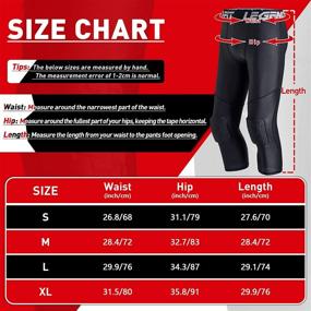 img 2 attached to LEGENDFIT Men's Basketball Compression Capri Pants with Knee Pads - Protective Gear for Sports, Padded Tights Leggings