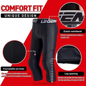 img 1 attached to LEGENDFIT Men's Basketball Compression Capri Pants with Knee Pads - Protective Gear for Sports, Padded Tights Leggings