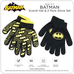 img 2 attached to Boys' Cold Weather Accessories: DC Comics Batman Winter Mittens - Get Cozy!