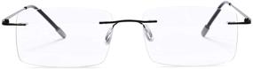 img 4 attached to 🕶️ UV Blocking Anti-Glare Blue Light Filter Bifocal Reading Glasses - Rimless Eyewear