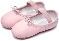 🌟 adorable cute stars girls leather ballet dance shoes for girls/kids/toddlers: perfect fit & comfort logo