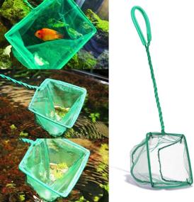 img 1 attached to 2 Aquarium Fish Nets - DSSPORT 4 Inch Fine Mesh Small Fish Catch Nets with Plastic Handle in Green Color