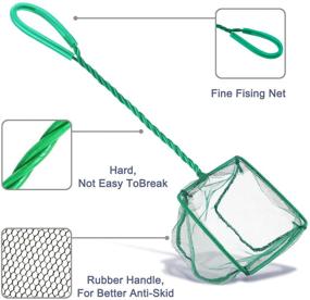 img 3 attached to 2 Aquarium Fish Nets - DSSPORT 4 Inch Fine Mesh Small Fish Catch Nets with Plastic Handle in Green Color