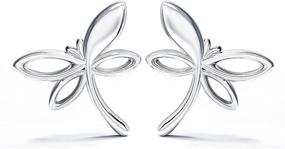 img 4 attached to 🦢 Women's Swanwave Dragonfly Earrings | Sterling Silver S925 | Teen Girls' Insect Stud Earrings