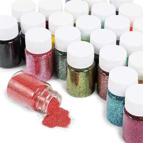 img 2 attached to Vibrant 30-Color Juvale Fine Glitter Pack: Perfect for DIY Slime, Arts, Crafts (0.7 oz, 30 Pack)