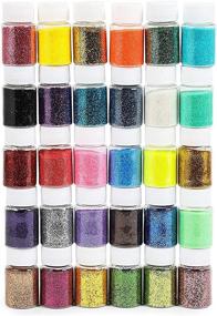 img 3 attached to Vibrant 30-Color Juvale Fine Glitter Pack: Perfect for DIY Slime, Arts, Crafts (0.7 oz, 30 Pack)