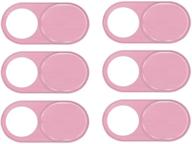 📷 cooloo ultra thin metal camera cover slide for macbook pro, imac, computer, smartphone, pc, ipad pro, tablet notebook, iphone 8/7/6 plus - 6 pack, pink - privacy protector logo