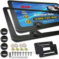 🏎️ aootf carbon fiber license plate frames: stylish slim black covers with stainless steel screws and anti-rattle foam pads logo