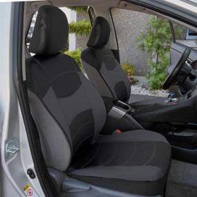 img 2 attached to 🚗 BDK Sideless Faux Leather Car Seat Covers with Two-Tone Modern Design – Front Seat Cover Set for Cars Trucks Vans & SUVs, Dark Gray (NVB-200-A), Universal Fit with Armrests