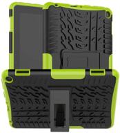 📱 boskin kindle fire hd 8/hd 8 plus case 2020 release - heavy duty shockproof cover with kickstand in green logo