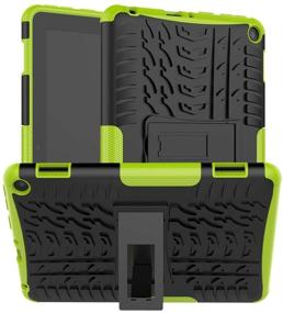 img 4 attached to 📱 Boskin Kindle Fire HD 8/HD 8 Plus Case 2020 Release - Heavy Duty Shockproof Cover with Kickstand in Green