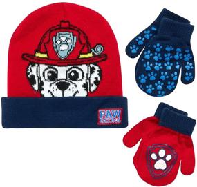 img 4 attached to 🧢 Warm and Stylish: Nickelodeon Boys Paw Patrol Winter Hat with 2 Pair Gloves or Mittens for Toddler/Little Boys