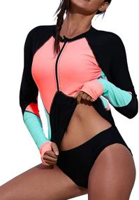 img 3 attached to Zecilbo Rashguard Stretch Fashion Swimwear Women's Clothing and Swimsuits & Cover Ups