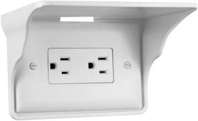 img 4 attached to 🔌 Storage Theory Power Perch: Horizontal Wall Outlet Shelf for Easy Organization and Cord Management - White 1-Pack