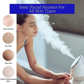 img 1 attached to 🌹 Ultimate Rose Gold Facial Steamer: Detoxify, Cleanse, and Moisturize your Skin with Vanity Planet Aira Ionic Steamer - Adjustable Nozzle, Inbuilt Water Tank, and 3 Essential Oil Baskets