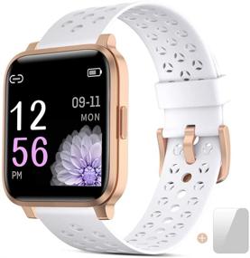 img 4 attached to 📱 FLIAN Smartwatch for Men and Women - Heart Rate Sleep Monitor, Step Counter, Calorie Tracker, IP68 Waterproof Bluetooth Watch for Android and iOS Phones (White)