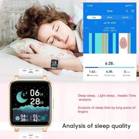 img 1 attached to 📱 FLIAN Smartwatch for Men and Women - Heart Rate Sleep Monitor, Step Counter, Calorie Tracker, IP68 Waterproof Bluetooth Watch for Android and iOS Phones (White)