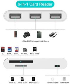 img 3 attached to 📱 6-в-1 USB-камера к адаптеру для iPhone/iPad с читалкой SD и TF-карт, Power Delivery - Совместим с iPhone/iPad/iPod, USB-устройствами и другими.