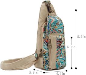 img 3 attached to 🦋 Butterfly Women's Canvas Inclined Shoulder Handbags & Wallets for Shoulder Bag Fashion