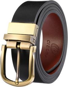 img 3 attached to CIEORA Genuine Leather Reversible E01Brown Men's Accessories and Belts
