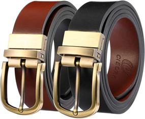 img 4 attached to CIEORA Genuine Leather Reversible E01Brown Men's Accessories and Belts