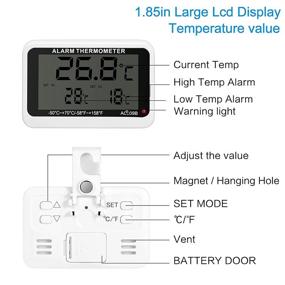 img 3 attached to 🌡️ Enhanced Refrigerator and Freezer Thermometer: Optimal Temperature Monitoring, High/Low Temperature Alarm Included