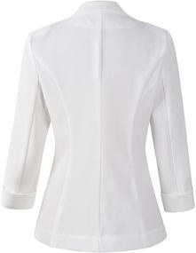 img 2 attached to 👩 Stylish Womens 3/4 Sleeve Lightweight Office Work Suit Jacket Boyfriend Blazer - Perfect for a Polished and Professional Look!