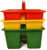 🎨 set of 3 small plastic caddies with 3 compartments, ideal for kids arts & crafts logo